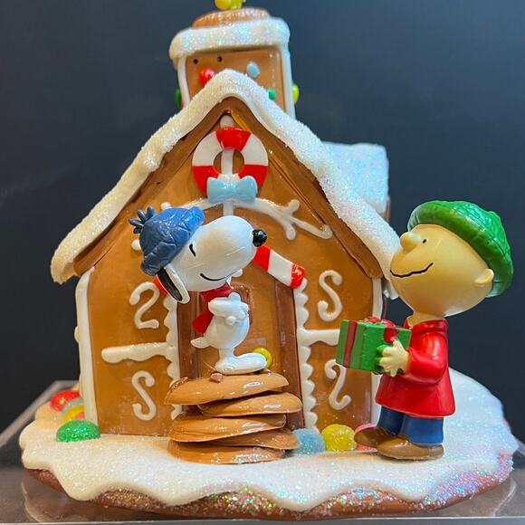 Kurt S. Adler Peanuts Battery Gingerbread House Table Piece - Picture 1 of 12